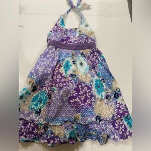 Speechless girls purple white and blue halter dress size 7
